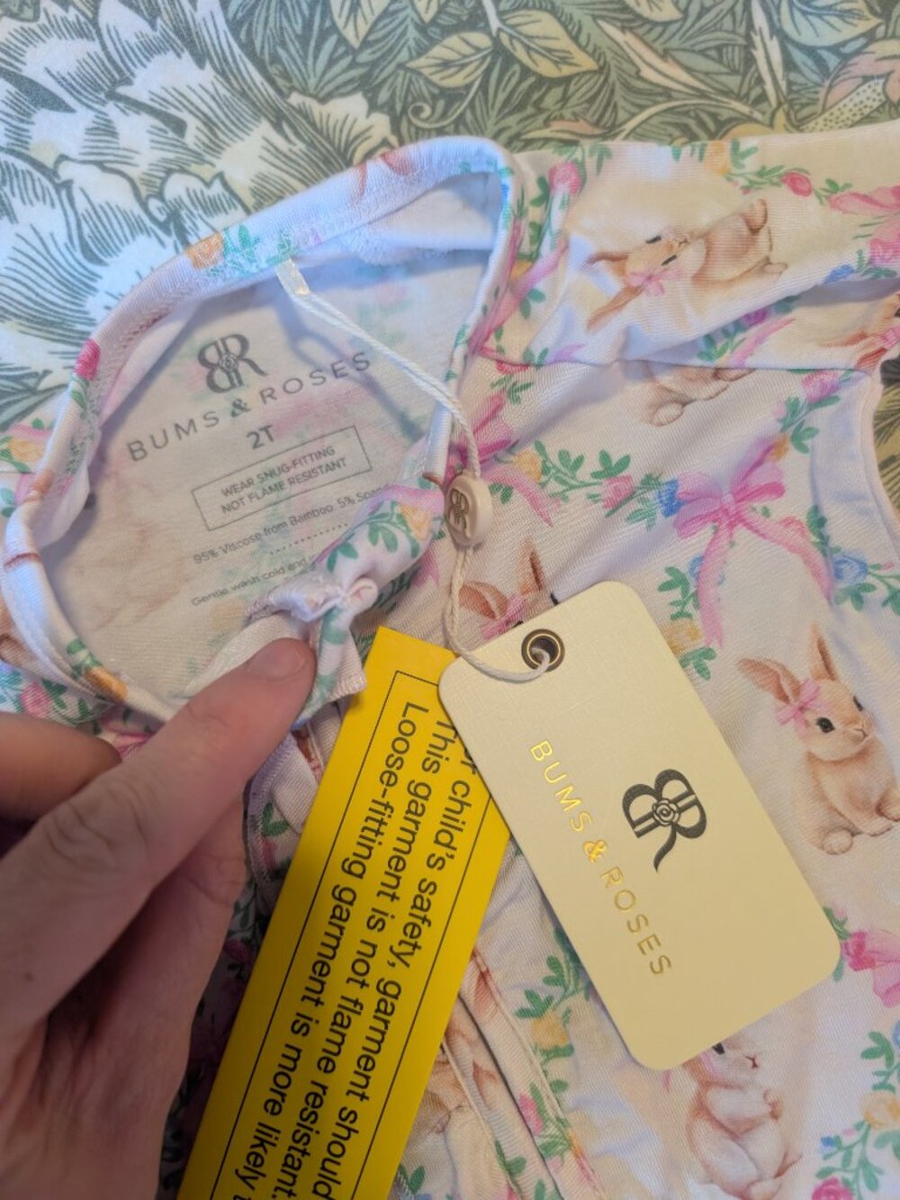 NWT Bums & Roses Ruffle Romper Bunnies - Picture 3 of 6
